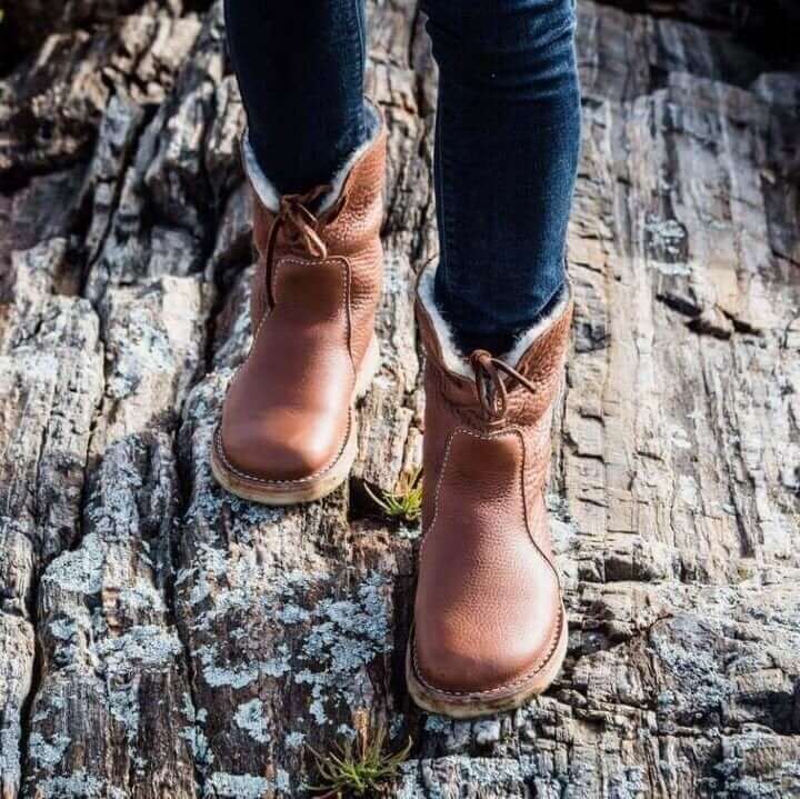 Botas femininas de lã à prova d'água com forro de lã quente - ideais para o inverno