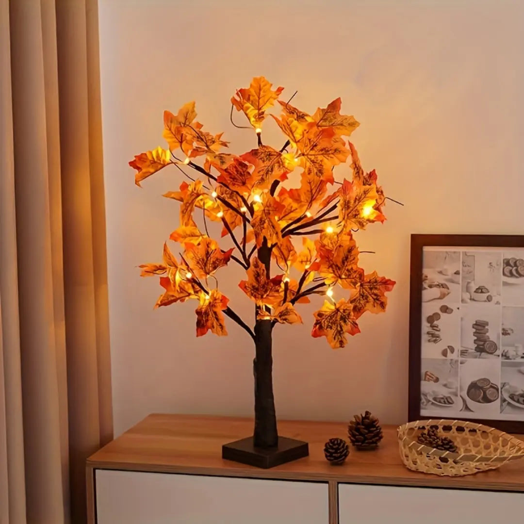 Lampa na umelý javorový stromček s LED svetlom - perfektná na halloweenské a vianočné dekorácie