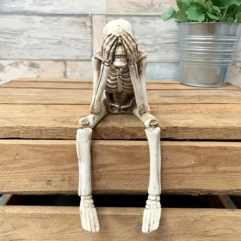 CryptSkulls | Trio de cranii 3D din rășină - Set de decorațiuni de Halloween cu figuri de fantome