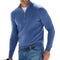 Men's shirt with high collar and short zip