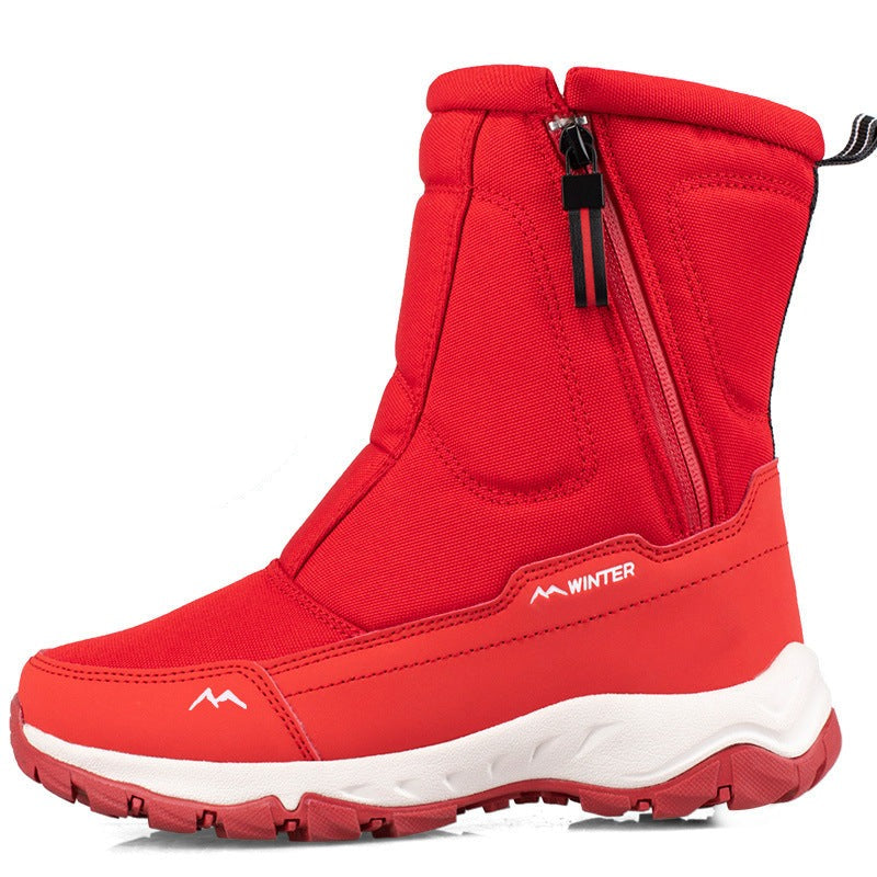 Botas de invierno para mujer con cremallera lateral – botas de nieve impermeables, antideslizantes y duraderas con forro cálido