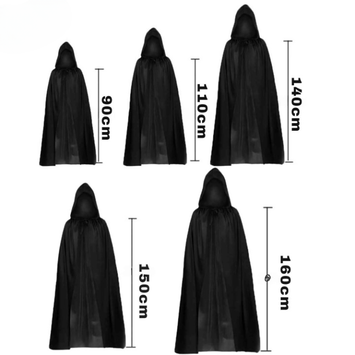 Set Grimora | accesorii pentru pelerina de Halloween, măști schelet și sigiliu