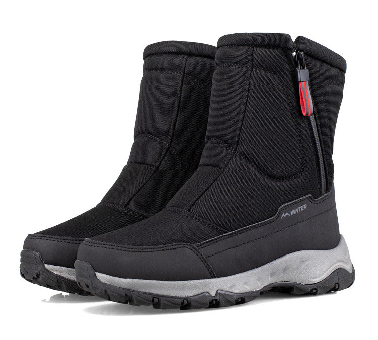 Botas de invierno para mujer con cremallera lateral – botas de nieve impermeables, antideslizantes y duraderas con forro cálido