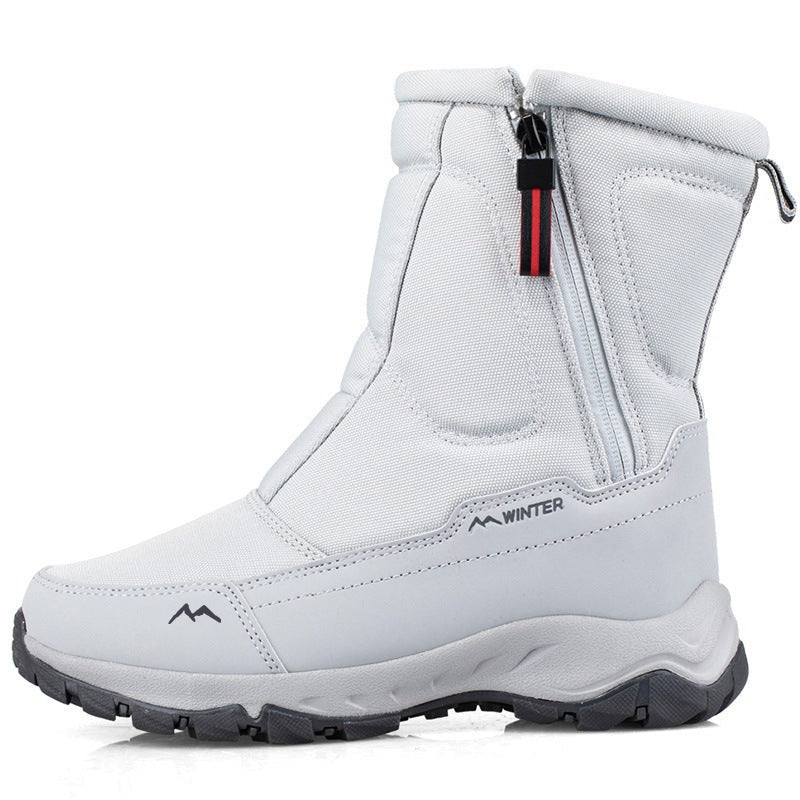 Botas de invierno para mujer con cremallera lateral – botas de nieve impermeables, antideslizantes y duraderas con forro cálido