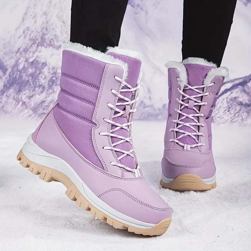 Sapatos de neve à prova d'água para mulheres - botas de inverno com isolamento térmico e sola antiderrapante