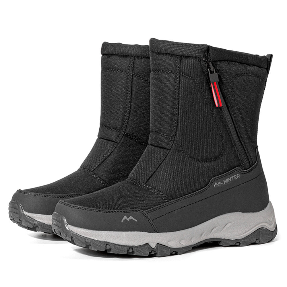 Botas de invierno para mujer con cremallera lateral – botas de nieve impermeables, antideslizantes y duraderas con forro cálido