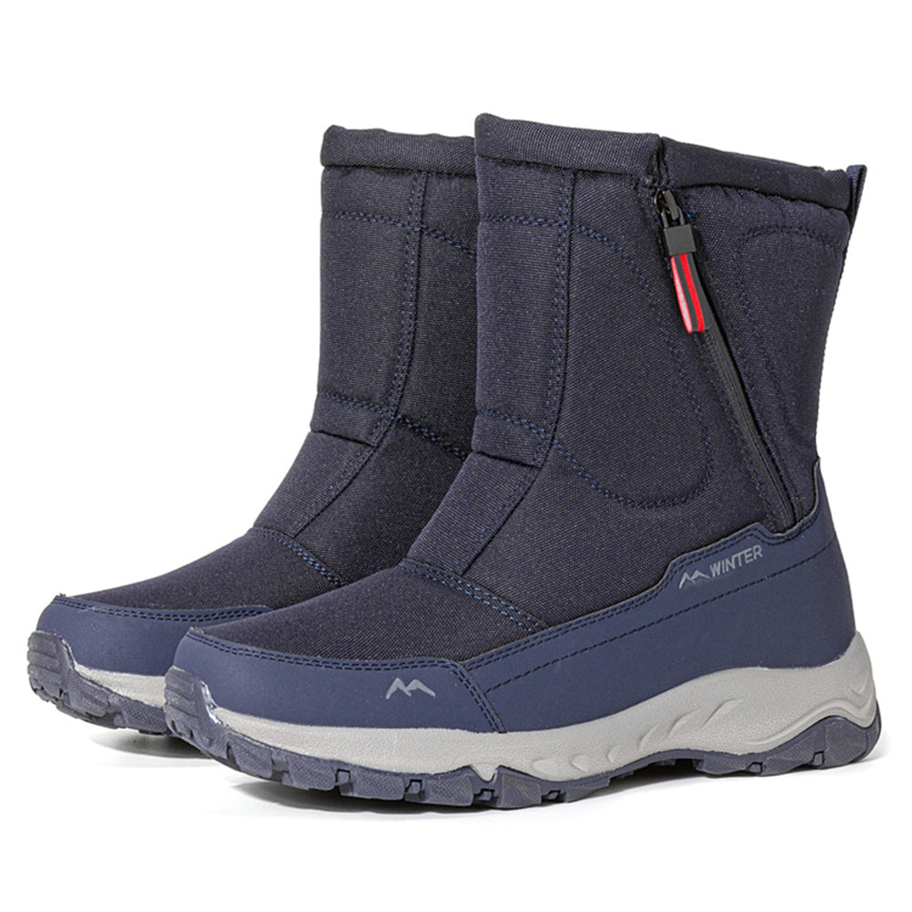 Botas de invierno para mujer con cremallera lateral – botas de nieve impermeables, antideslizantes y duraderas con forro cálido