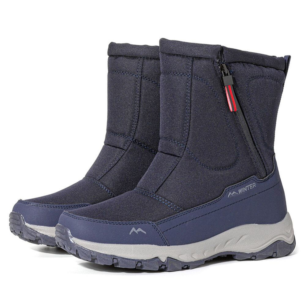 Botas de invierno para mujer con cremallera lateral – botas de nieve impermeables, antideslizantes y duraderas con forro cálido