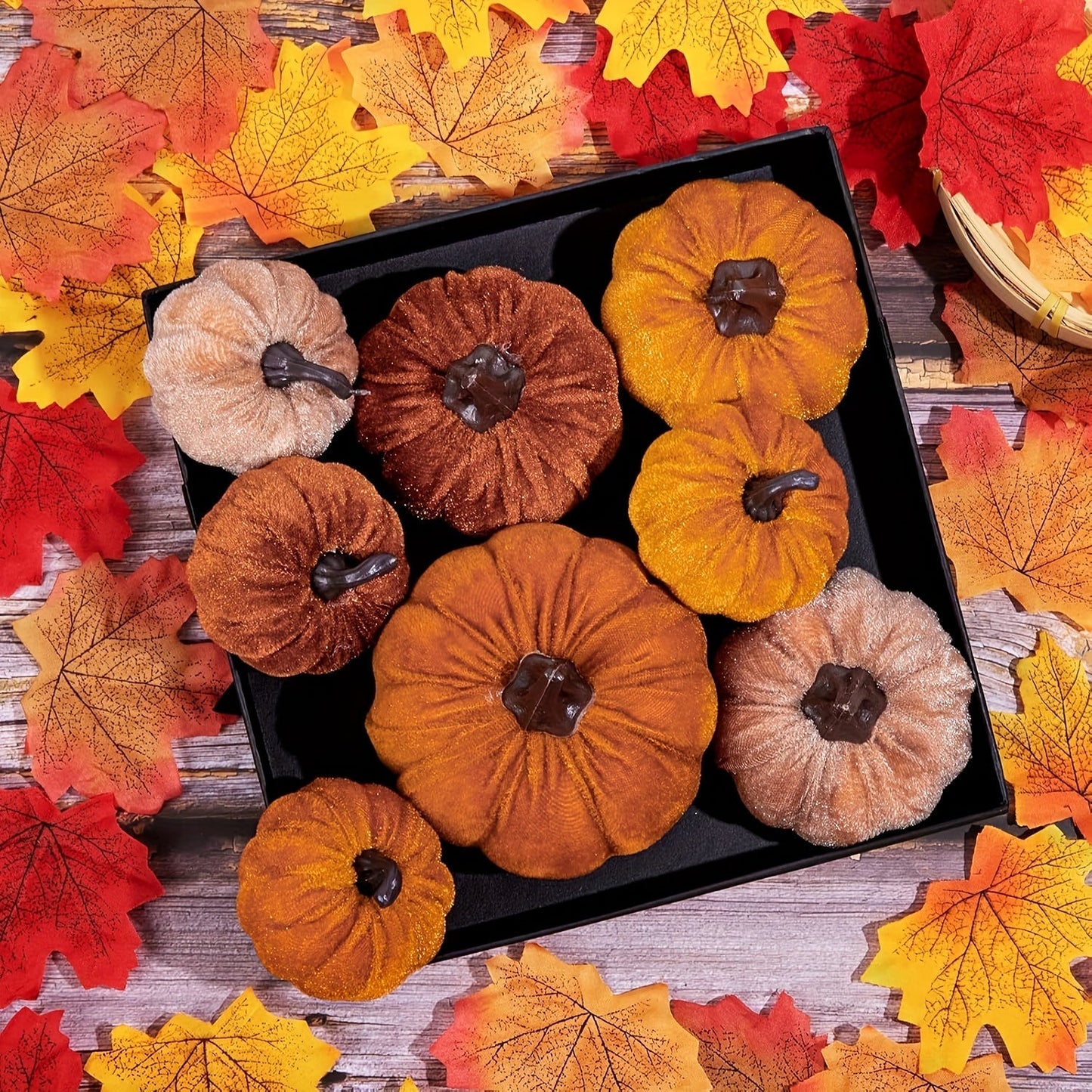 PumpkinPatch | 12 dovleci de catifea artificiali – decorațiuni de toamnă din spumă și decorațiuni de masă pentru Halloween