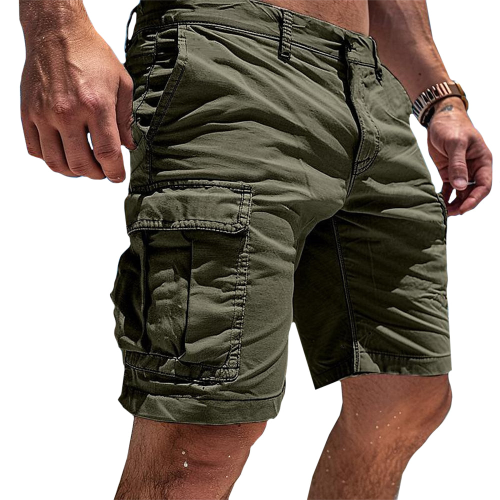 Shorts med lårlommer og bæltestropper