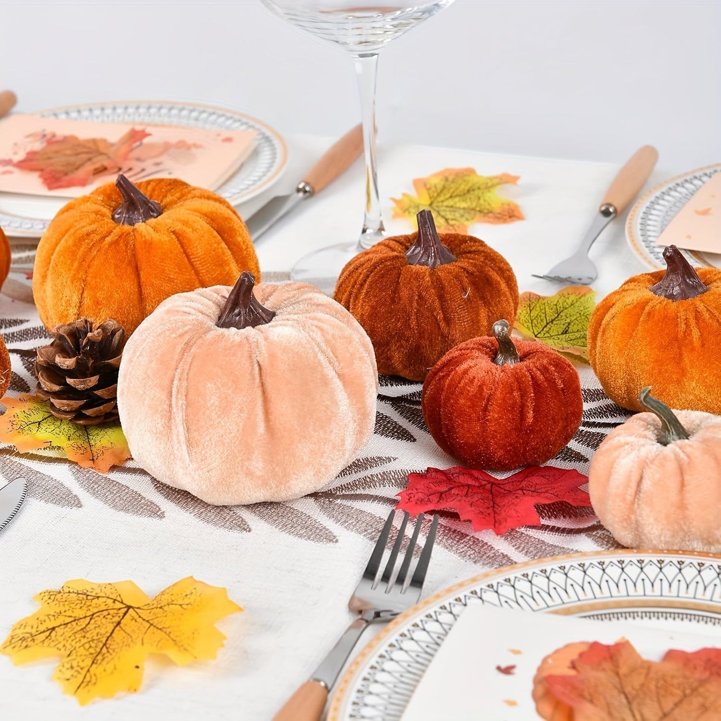 PumpkinPatch | 12 dovleci de catifea artificiali – decorațiuni de toamnă din spumă și decorațiuni de masă pentru Halloween