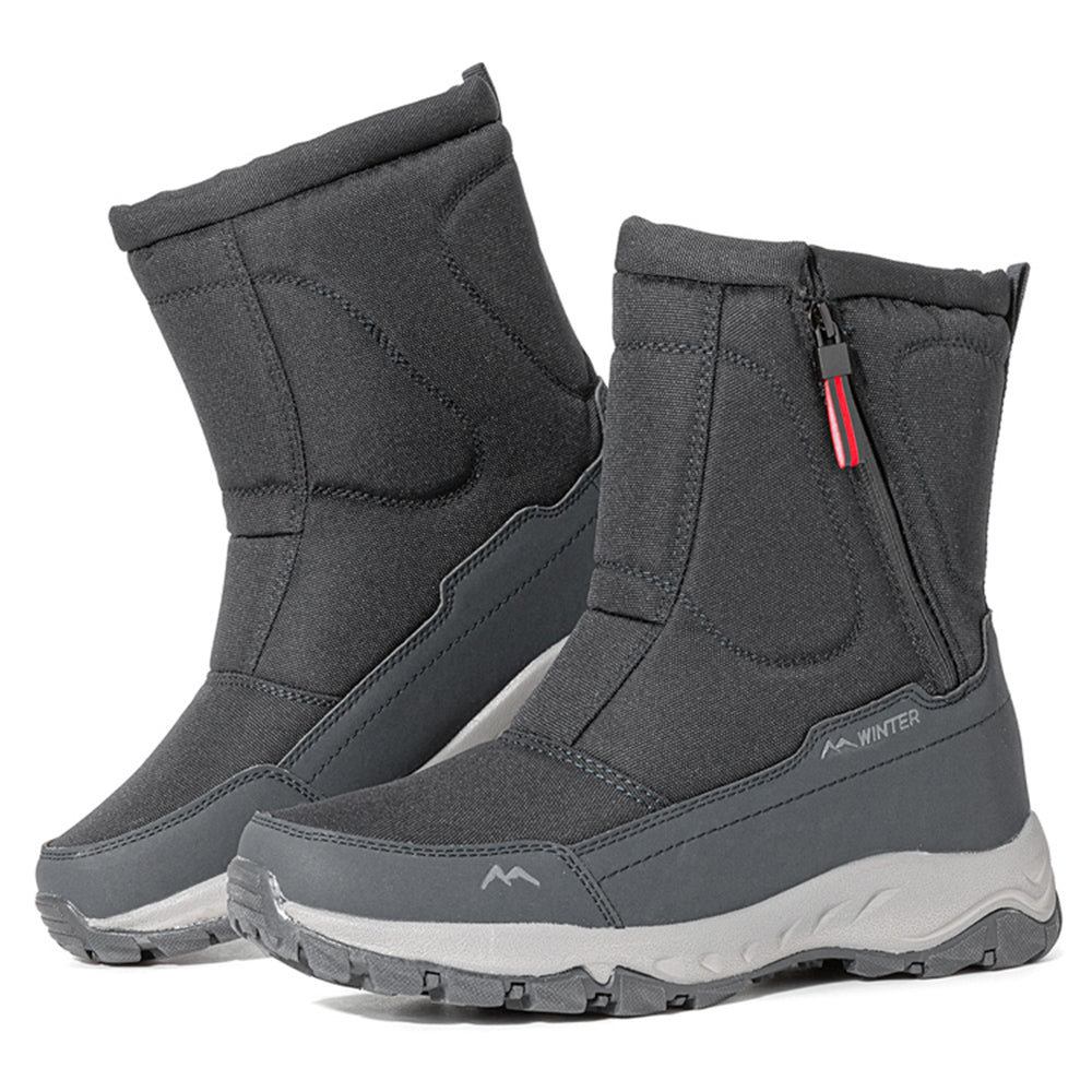 Botas de invierno para mujer con cremallera lateral – botas de nieve impermeables, antideslizantes y duraderas con forro cálido