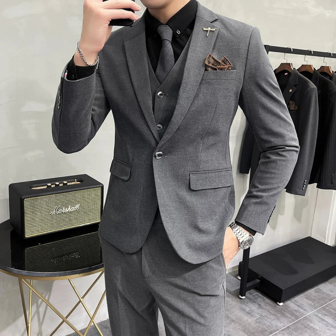 Slim Fit třídílný formální oblek pro muže