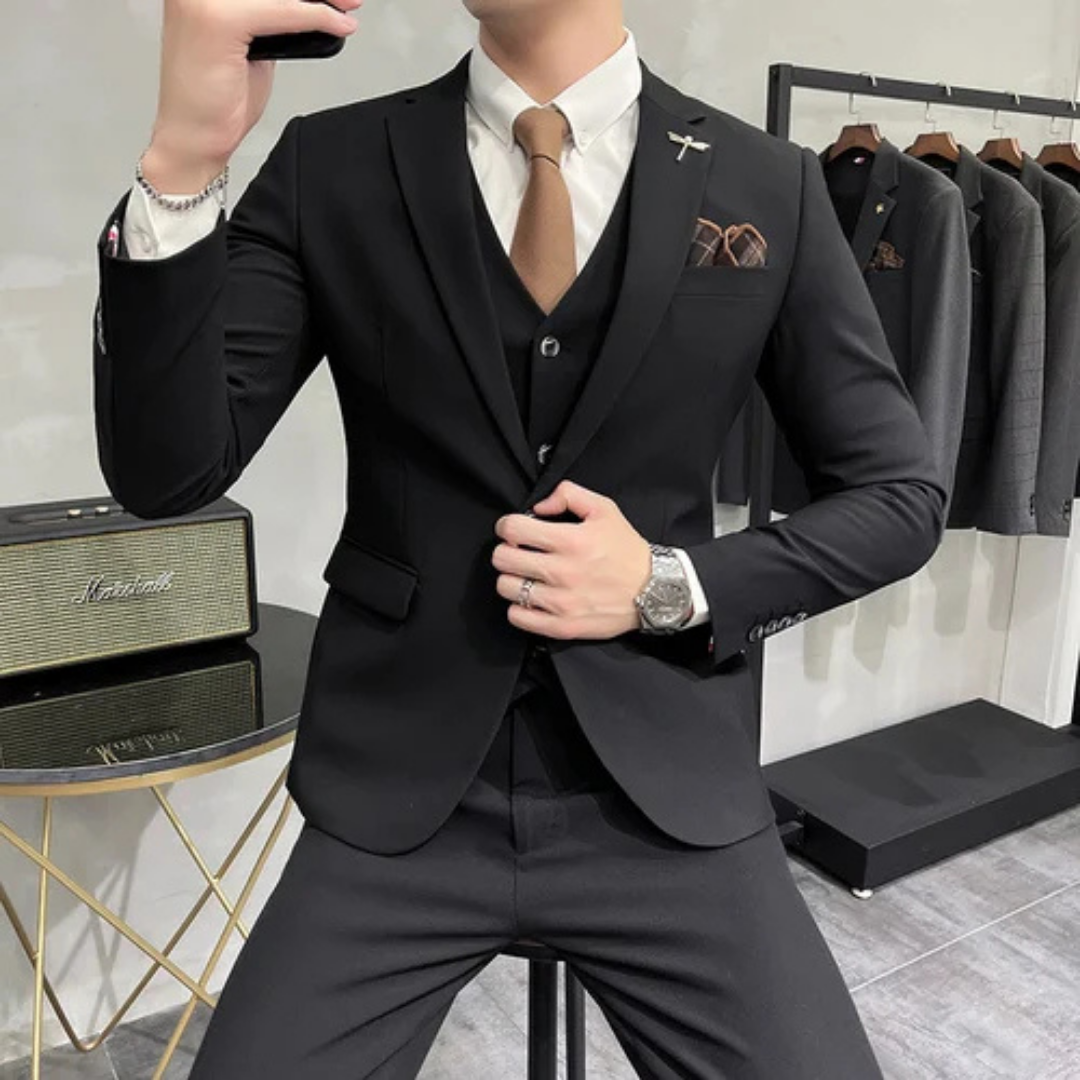 Slim Fit třídílný formální oblek pro muže