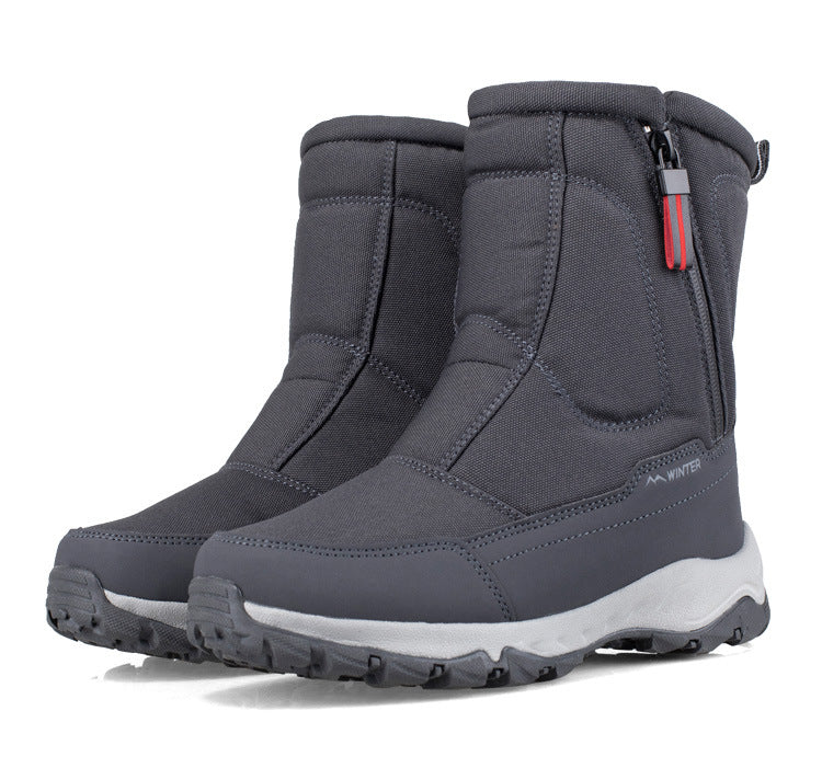Botas de invierno para mujer con cremallera lateral – botas de nieve impermeables, antideslizantes y duraderas con forro cálido