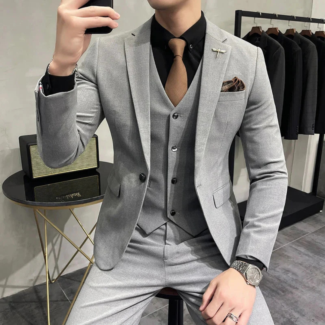 Slim Fit třídílný formální oblek pro muže