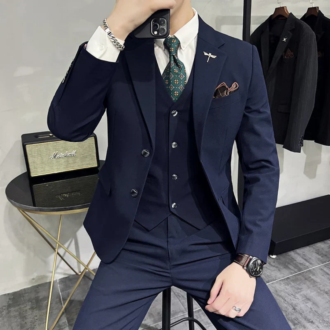 Slim Fit třídílný formální oblek pro muže