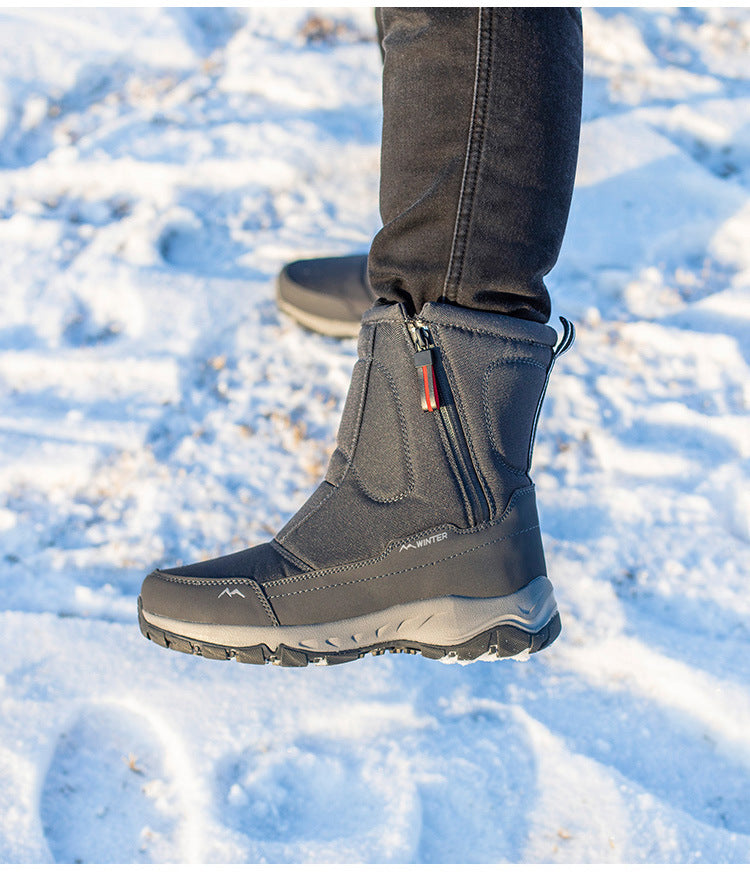 Botas de invierno para mujer con cremallera lateral – botas de nieve impermeables, antideslizantes y duraderas con forro cálido