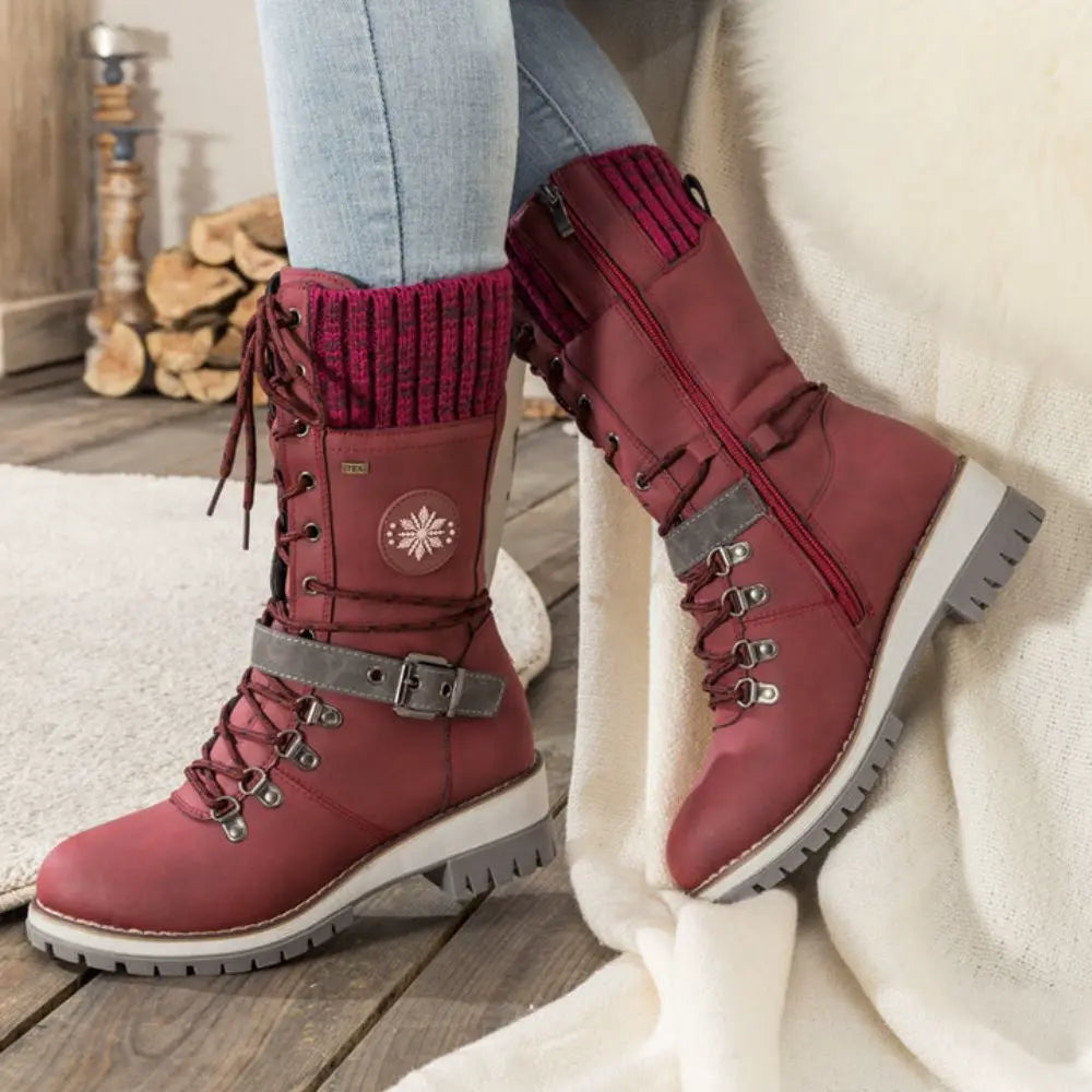 Botas de inverno com forro antiderrapante e quente