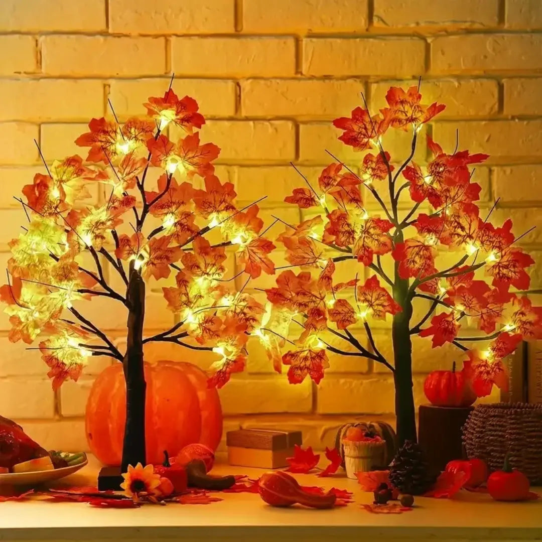 Lampa na umelý javorový stromček s LED svetlom - perfektná na halloweenské a vianočné dekorácie