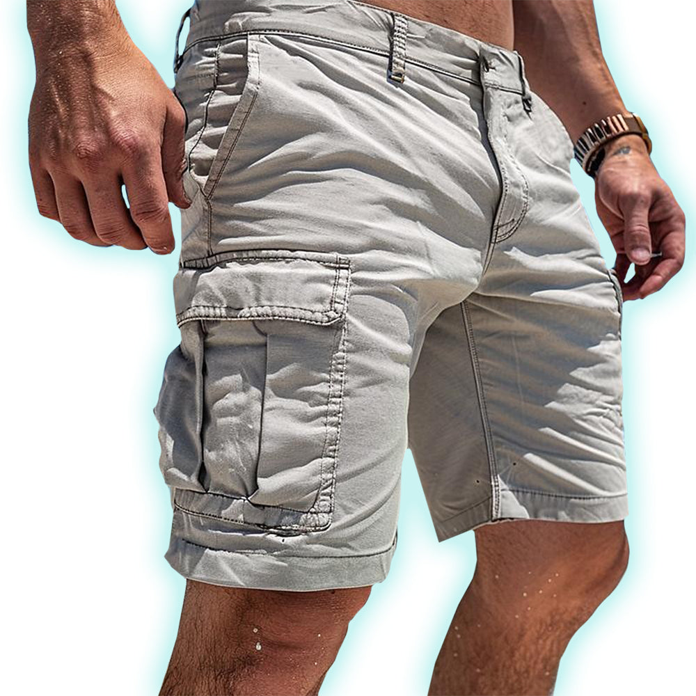 Shorts med lårlommer og bæltestropper