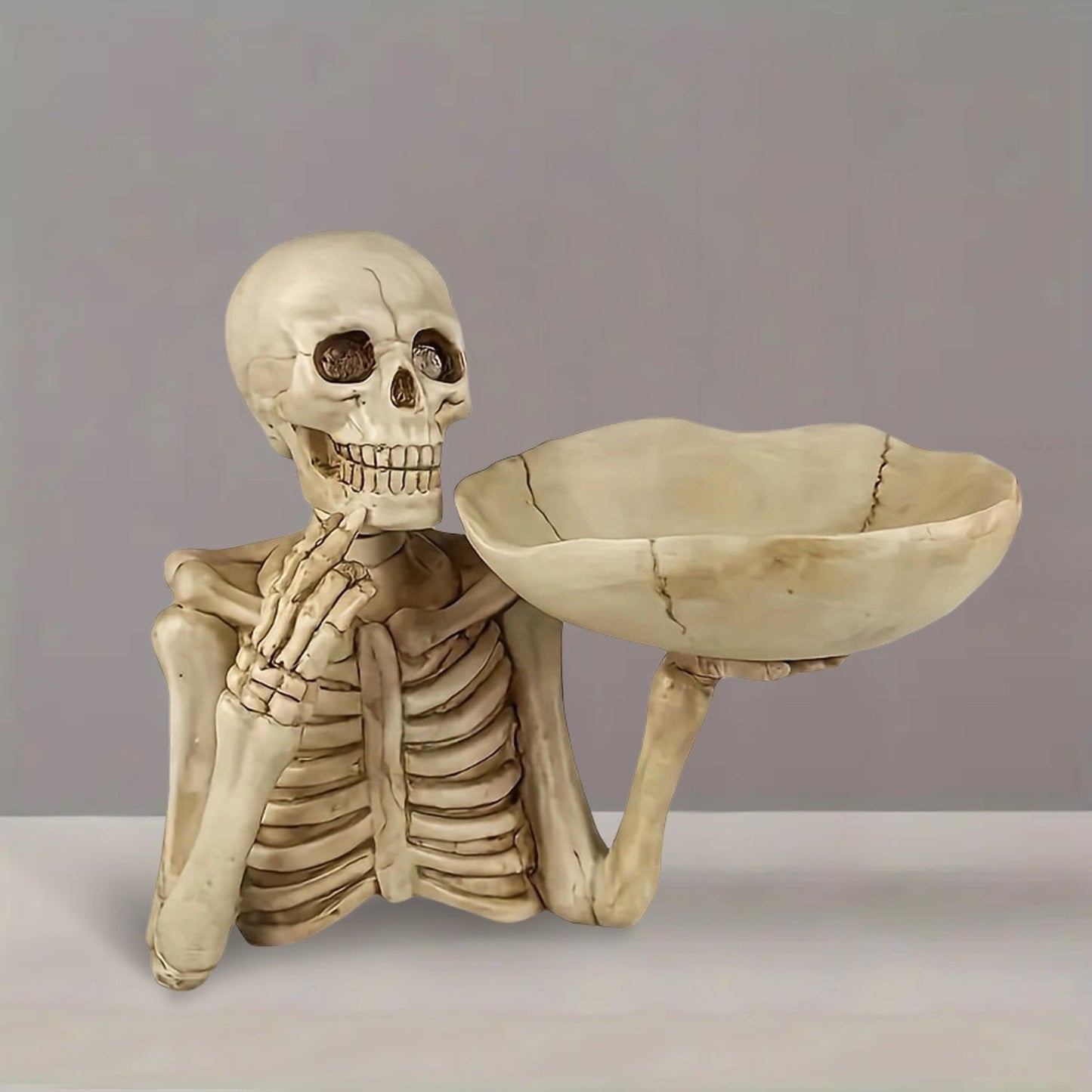 GhoulBowl | Bol cu craniu din rășină - decorațiune gotică de Halloween cu schelet