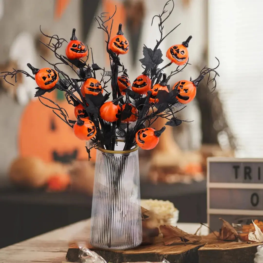 Halloween umělecká dýně s javorovými listy