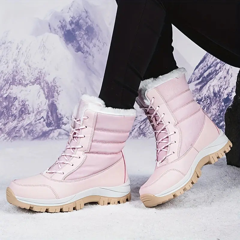 Sapatos de neve à prova d'água para mulheres - botas de inverno com isolamento térmico e sola antiderrapante