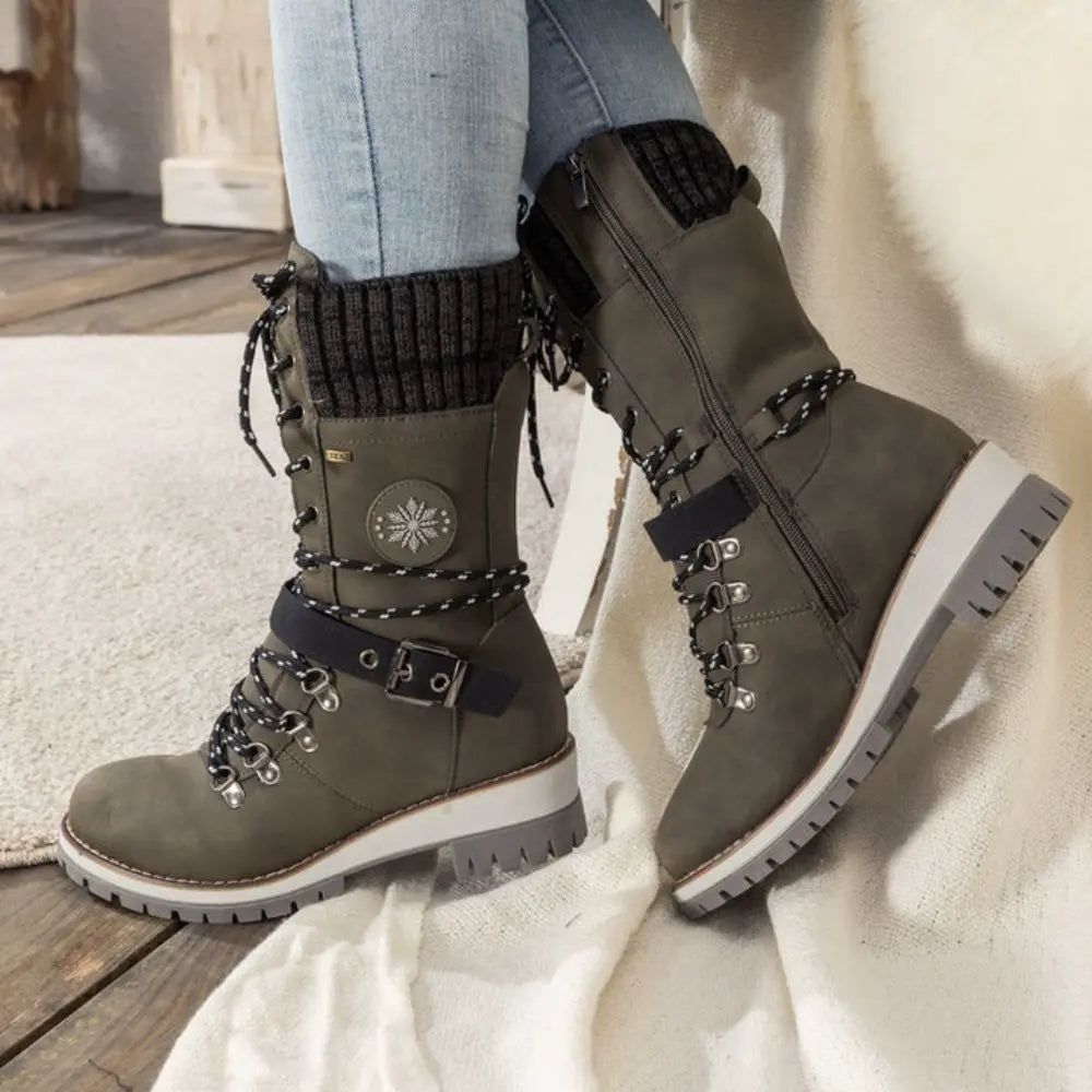 Botas de inverno com forro antiderrapante e quente
