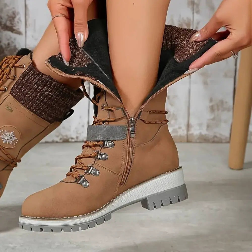 Botas de inverno com forro antiderrapante e quente