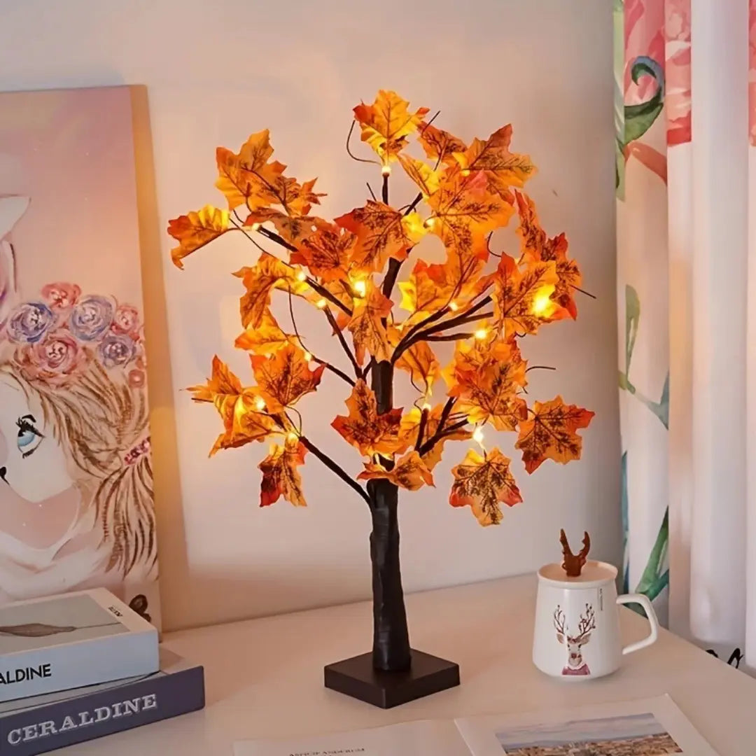 Lampa na umelý javorový stromček s LED svetlom - perfektná na halloweenské a vianočné dekorácie