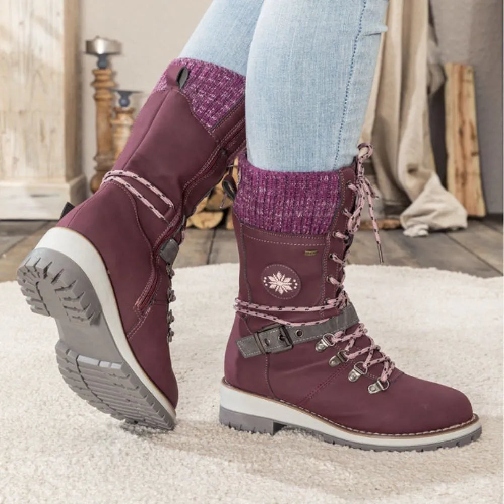 Botas de inverno com forro antiderrapante e quente