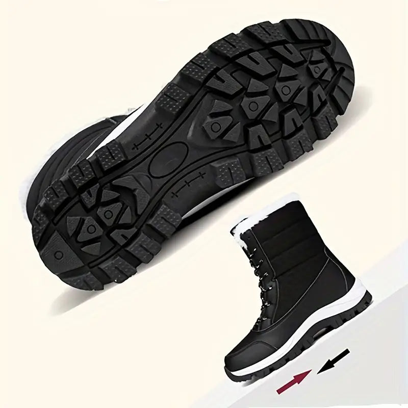 Sapatos de neve à prova d'água para mulheres - botas de inverno com isolamento térmico e sola antiderrapante