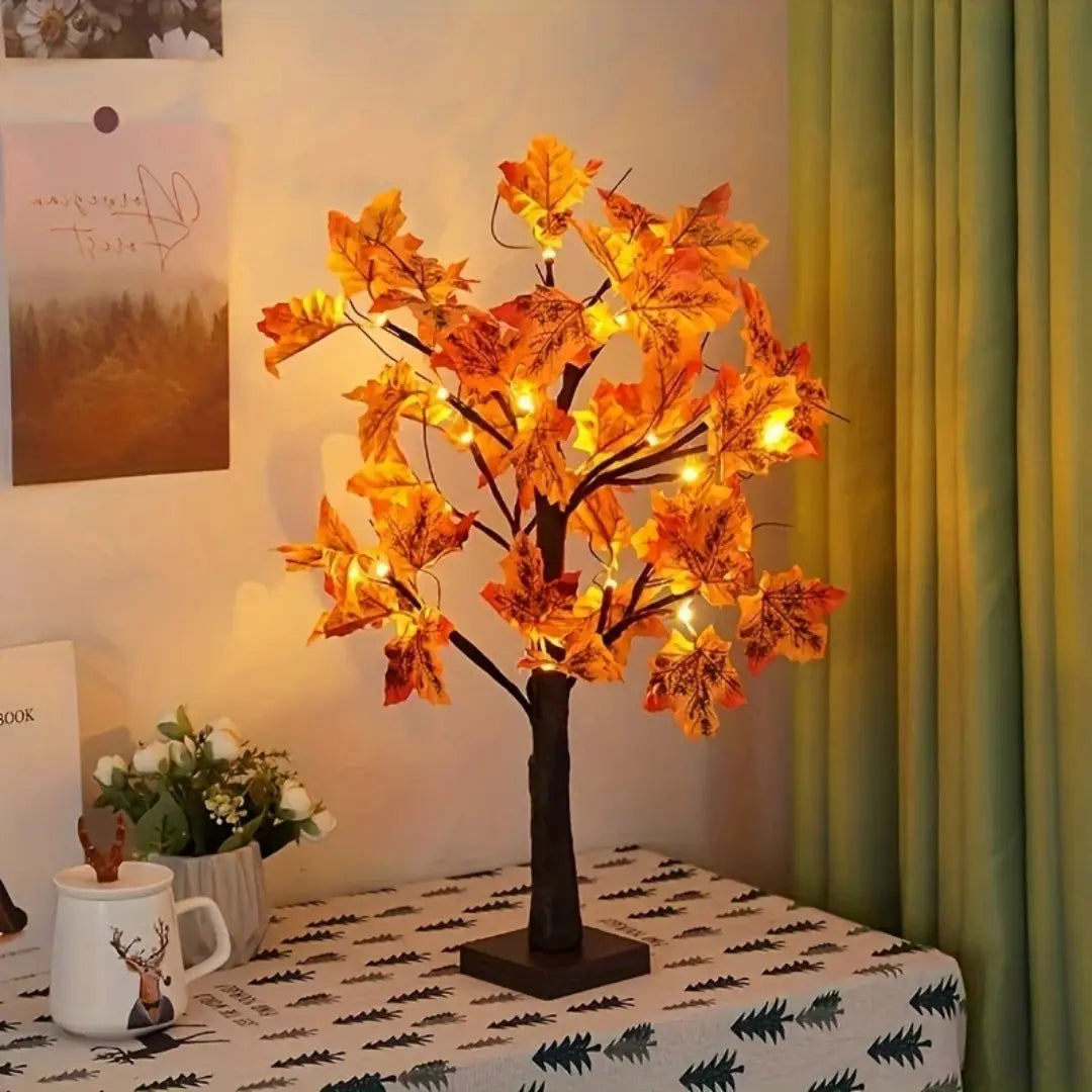 Lampa na umelý javorový stromček s LED svetlom - perfektná na halloweenské a vianočné dekorácie