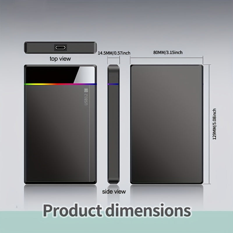 Disque dur externe portable USB-C & PD Fast (250 Go-500 Go, pour PC, Mac et appareils intelligents).