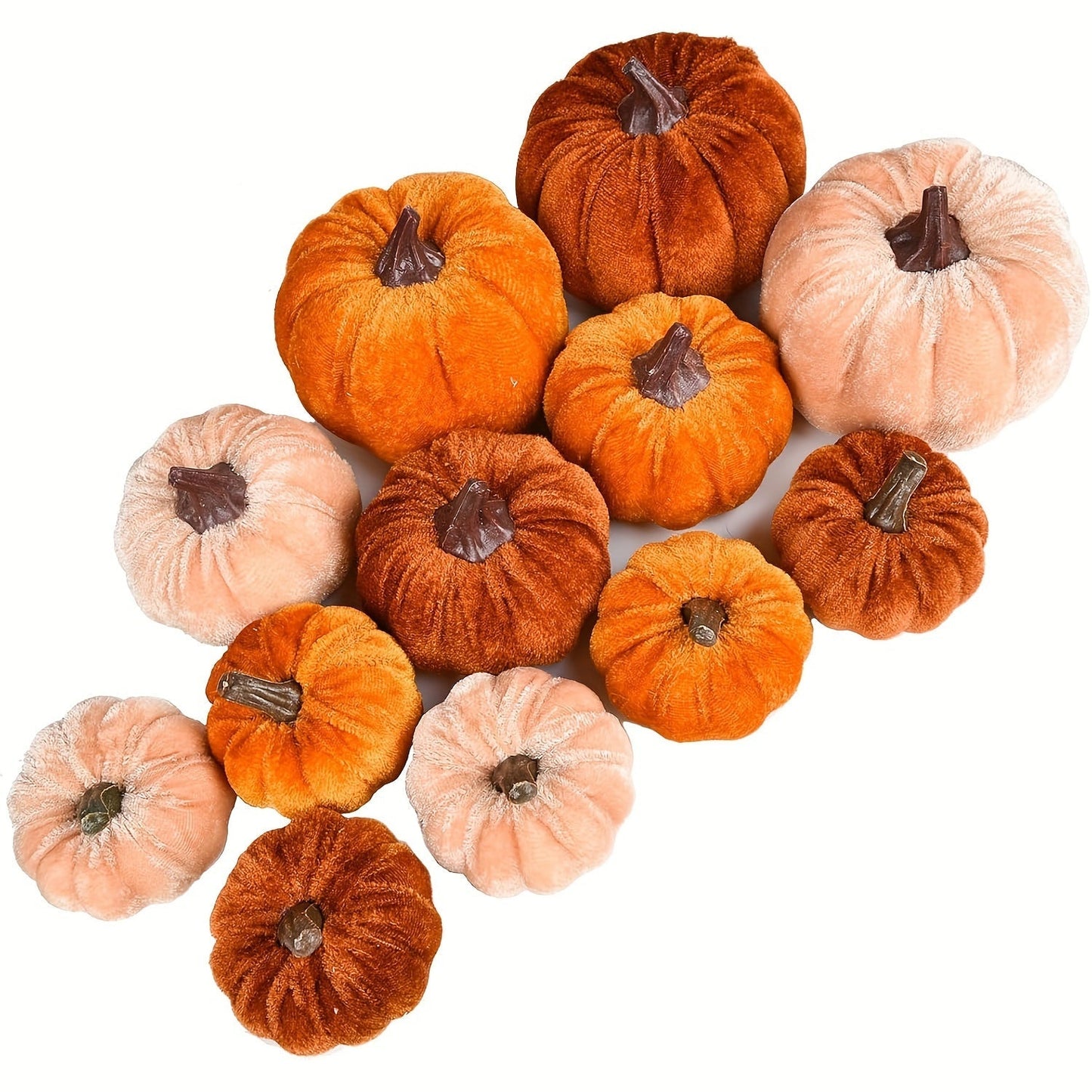 PumpkinPatch | 12 dovleci de catifea artificiali – decorațiuni de toamnă din spumă și decorațiuni de masă pentru Halloween