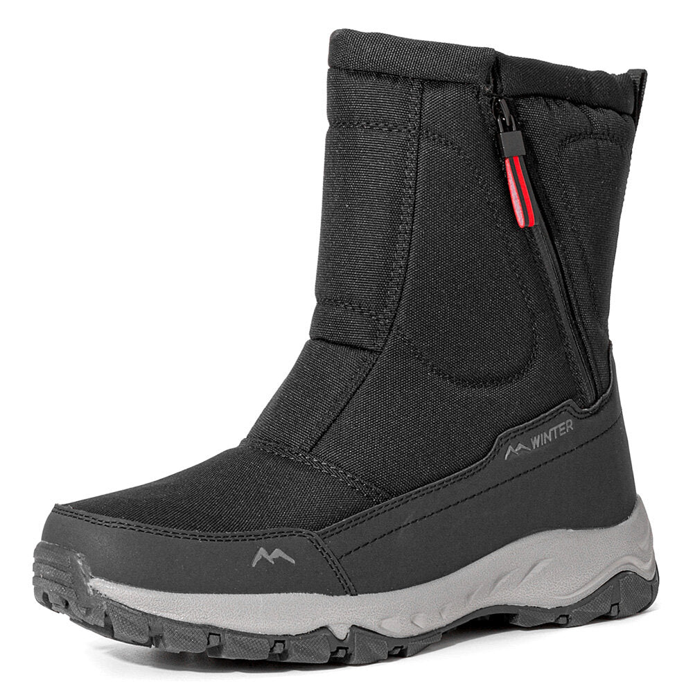Botas de invierno para mujer con cremallera lateral – botas de nieve impermeables, antideslizantes y duraderas con forro cálido