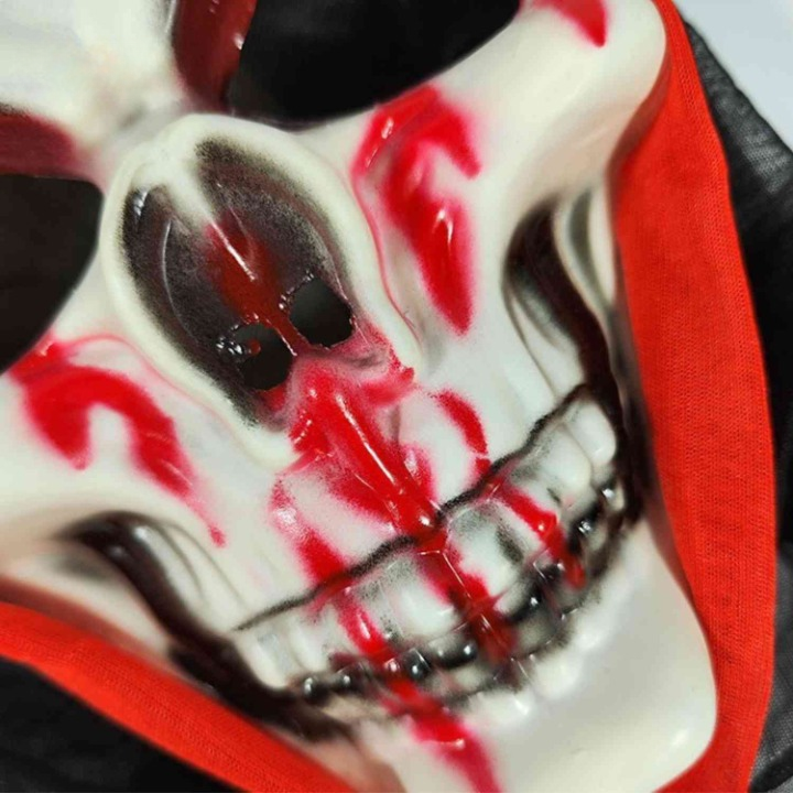Set Grimora | accesorii pentru pelerina de Halloween, măști schelet și sigiliu