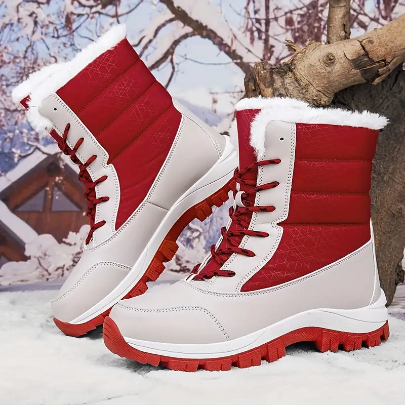 Sapatos de neve à prova d'água para mulheres - botas de inverno com isolamento térmico e sola antiderrapante