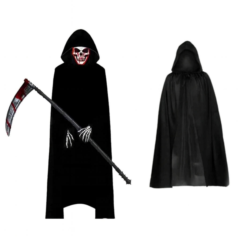 Set Grimora | accesorii pentru pelerina de Halloween, măști schelet și sigiliu