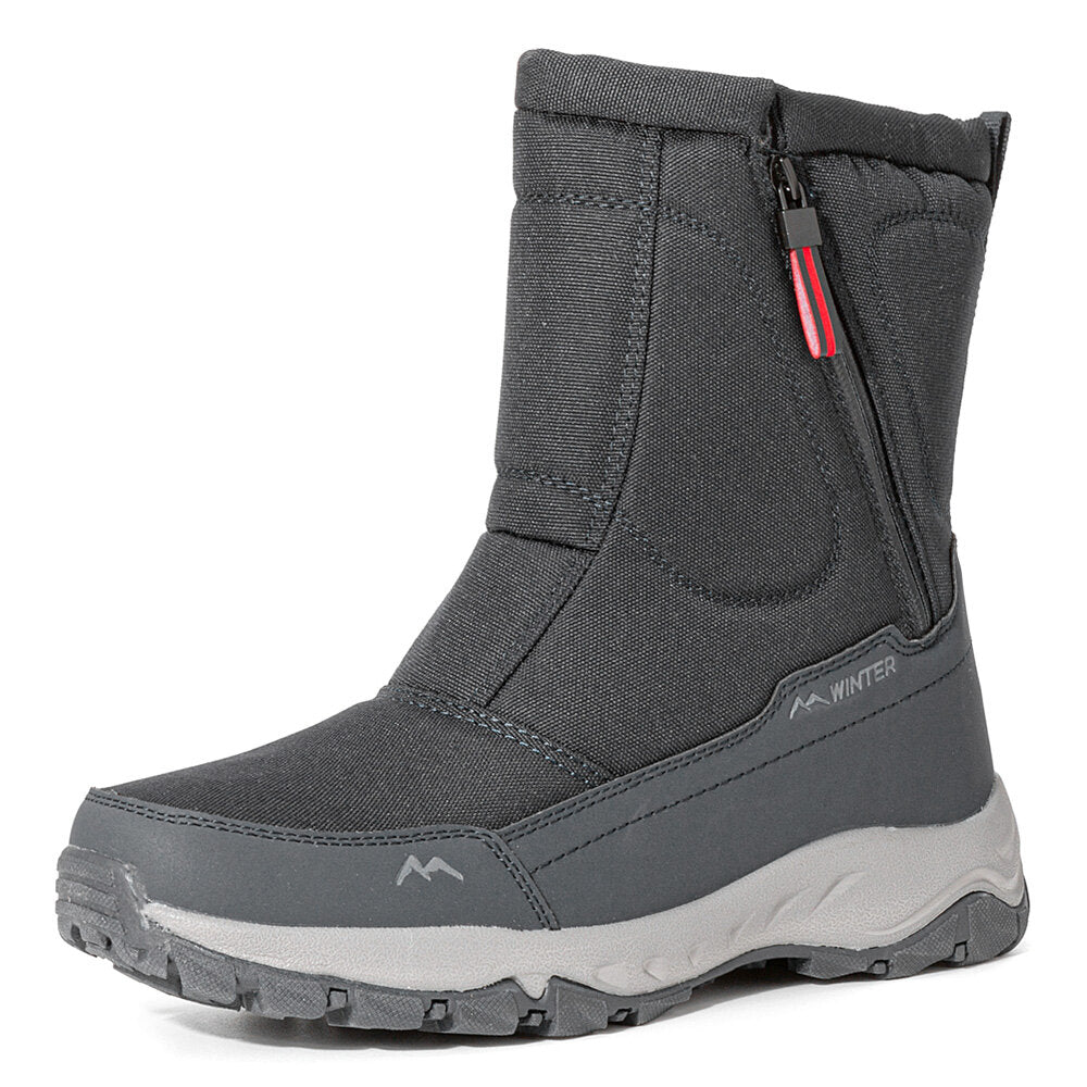 Botas de invierno para mujer con cremallera lateral – botas de nieve impermeables, antideslizantes y duraderas con forro cálido