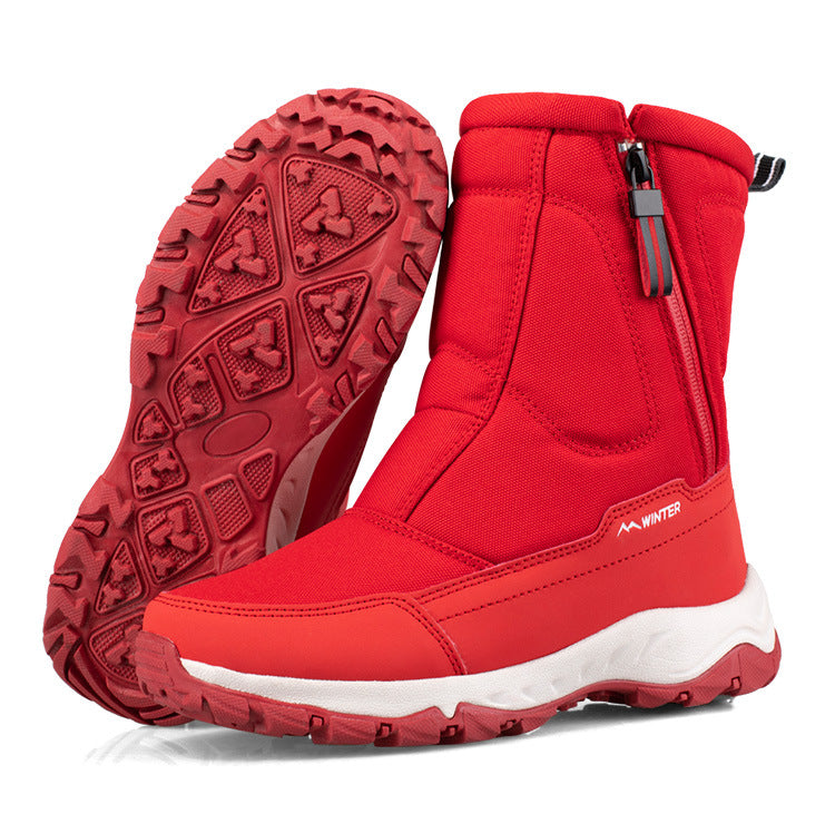 Botas de invierno para mujer con cremallera lateral – botas de nieve impermeables, antideslizantes y duraderas con forro cálido