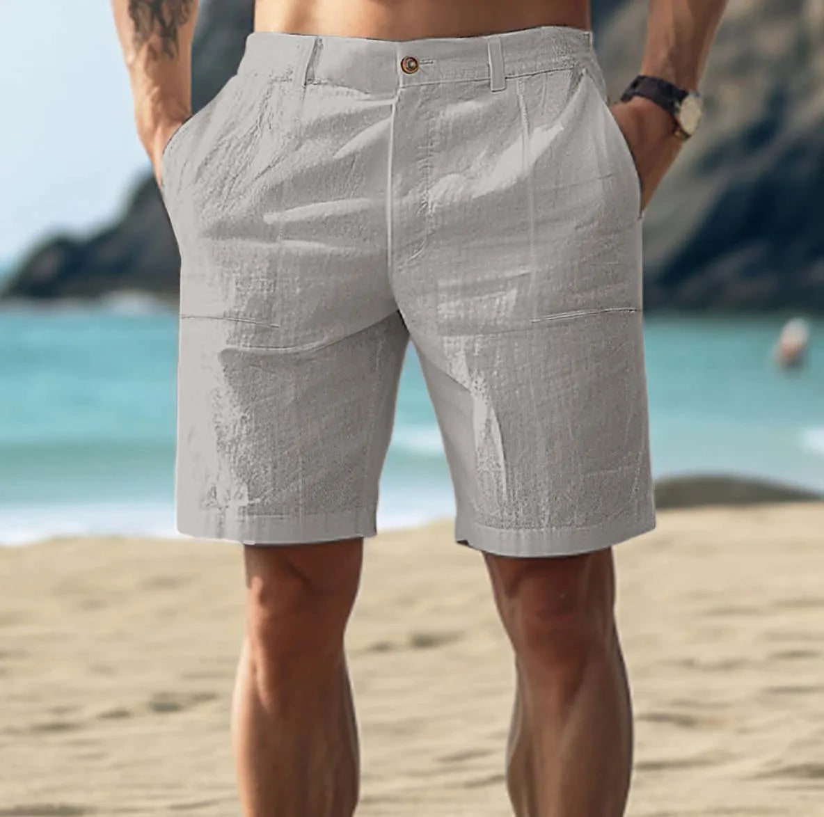 Elegante hørshorts til mænd