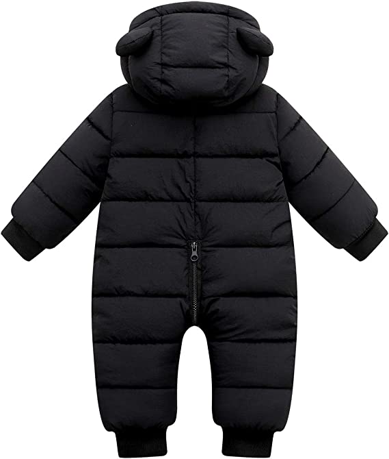 Roupa de inverno quente e aconchegante para bebês com orelhas