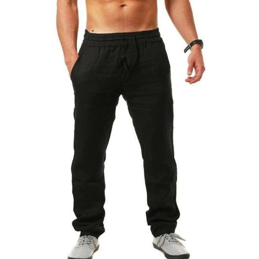 Pantalon à taille élastiquée et coupe droite
