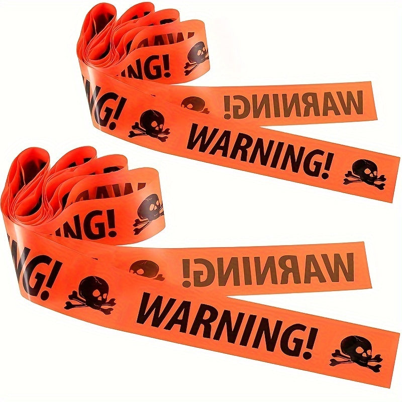 Strašidelný Halloween banner s lebkou – dekorace z plastové zábrany