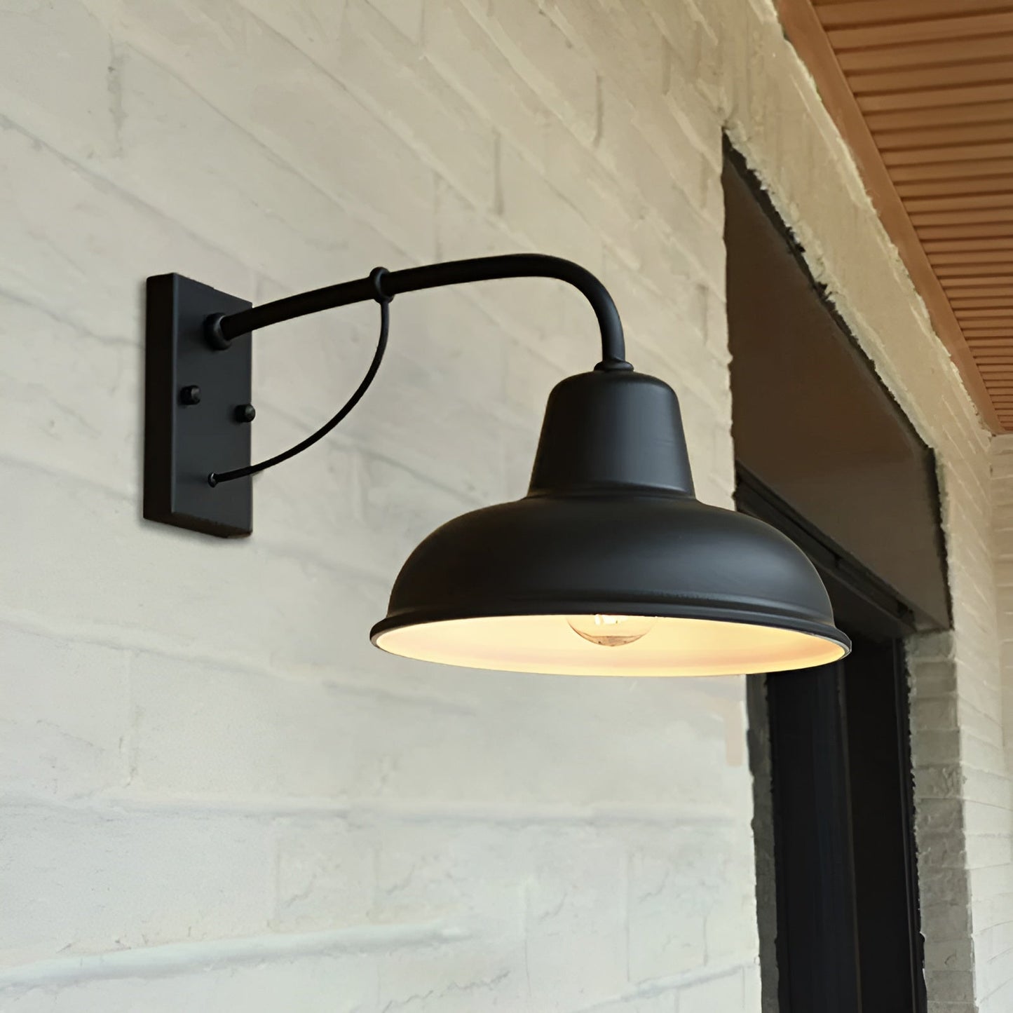 Kinkiet Aisle Fer - Antyczne oświetlenie stodoły w stylu vintage - Czarna industrialna lampa ścienna