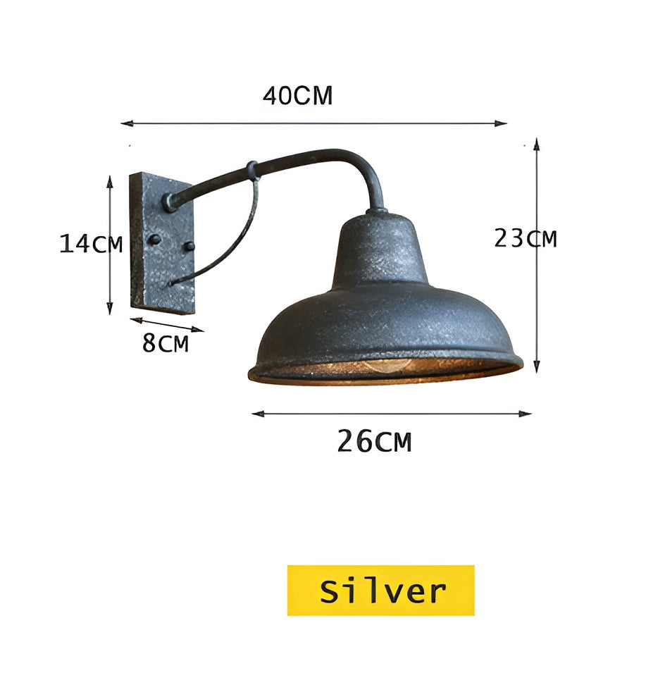 Kinkiet Aisle Fer - Antyczne oświetlenie stodoły w stylu vintage - Czarna industrialna lampa ścienna