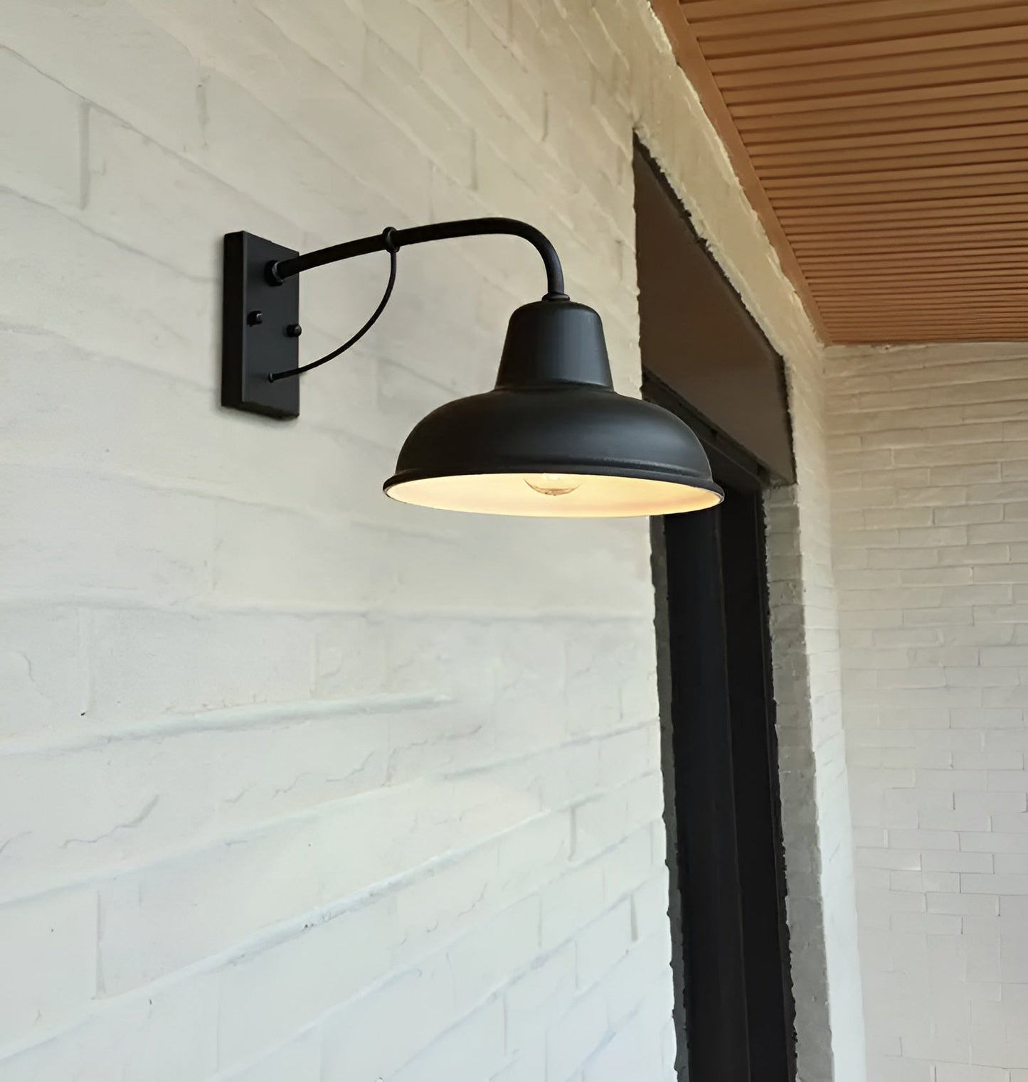 Kinkiet Aisle Fer - Antyczne oświetlenie stodoły w stylu vintage - Czarna industrialna lampa ścienna
