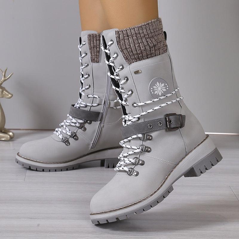 Botas de inverno com forro antiderrapante e quente